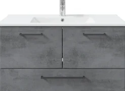 Saphir Badmöbel-Set »Quickset 945 4-teilig, Keramik-Waschtisch mit LED-Spiegelschrank« 5 Stk. tlg.