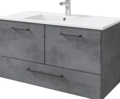 Saphir Badmöbel-Set »Quickset 945 4-teilig, Keramik-Waschtisch mit LED-Spiegelschrank« 5 Stk. tlg.