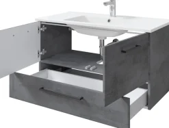 Saphir Badmöbel-Set »Quickset 945 4-teilig, Keramik-Waschtisch mit LED-Spiegelschrank« 5 Stk. tlg.
