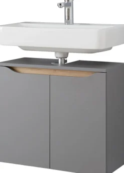 Saphir Badmöbel-Set »Quickset 5-teilig, Waschbeckenunterschrank mit LED-Spiegelschrank« 6 Stk. tlg.