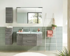 Saphir Badmöbel-Set »Quickset 4-teilig, Glaswaschtisch und LED-Spiegelschrank« 5 Stk. tlg.