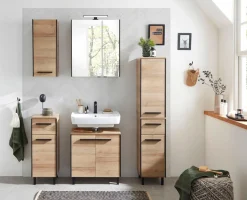 Saphir Badmöbel-Set »Quickset 395 4-teilig, Waschbeckenunterschrank mit LED-Spiegelschrank« 5 Stk. tlg.