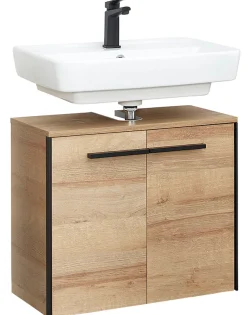 Saphir Badmöbel-Set »Quickset 395 4-teilig, Waschbeckenunterschrank mit LED-Spiegelschrank« 5 Stk. tlg.