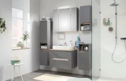 Saphir Badmöbel-Set »Quickset 5-teilig, Keramik-Aufsatzbecken und LED-Spiegelschrank« 8 Stk. tlg.