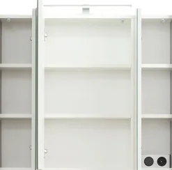 Saphir Badmöbel-Set »Quickset 5-teilig, Keramik-Aufsatzbecken und LED-Spiegelschrank« 8 Stk. tlg.