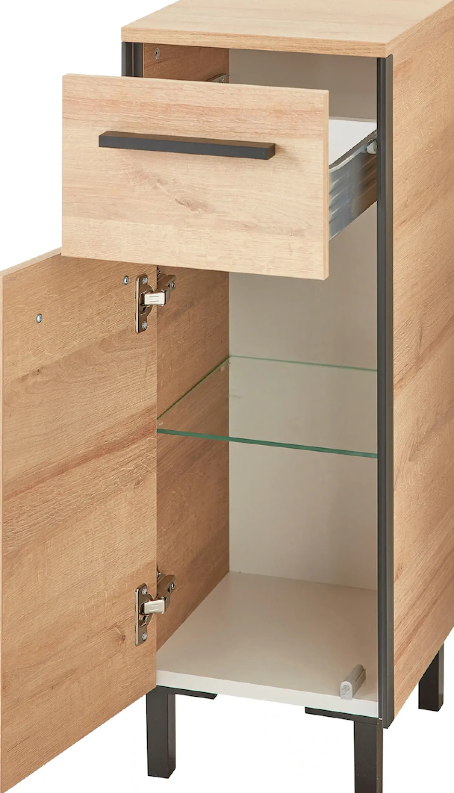 Saphir Badmöbel-Set »Quickset 395 5-teilig, Waschbeckenunterschrank mit LED-Spiegelschrank« 5 Stk. tlg.