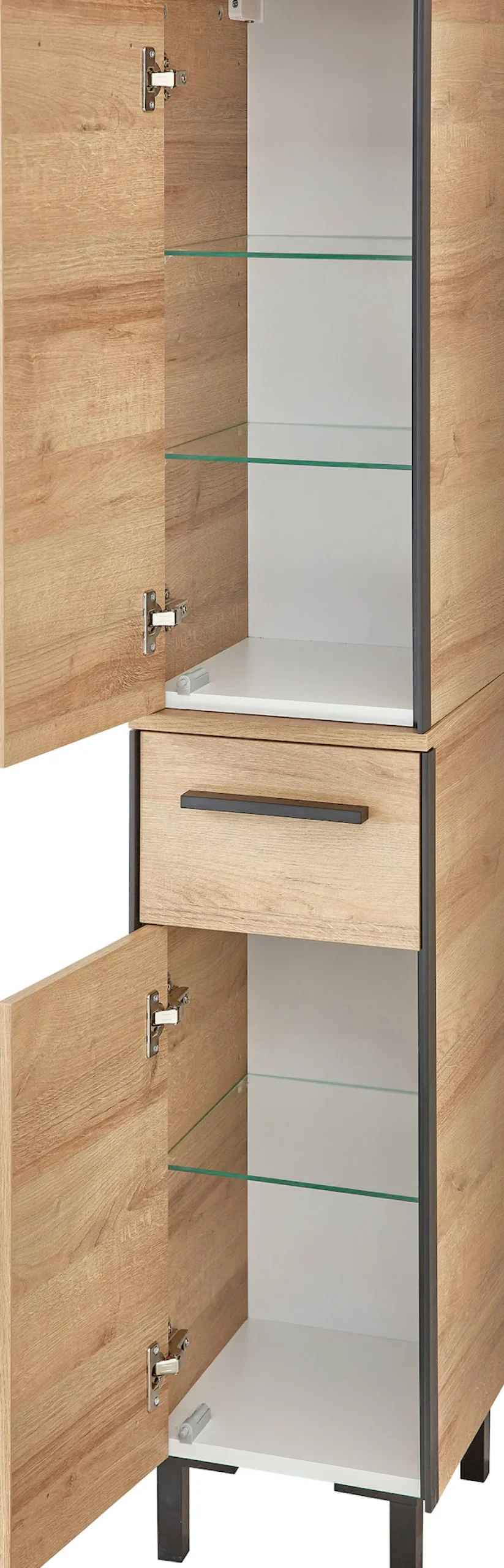 Saphir Badmöbel-Set »Quickset 395 5-teilig, Waschbeckenunterschrank mit LED-Spiegelschrank« 5 Stk. tlg.