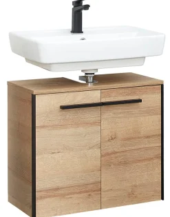 Saphir Badmöbel-Set »Quickset 395 5-teilig, Waschbeckenunterschrank mit LED-Spiegelschrank« 5 Stk. tlg.