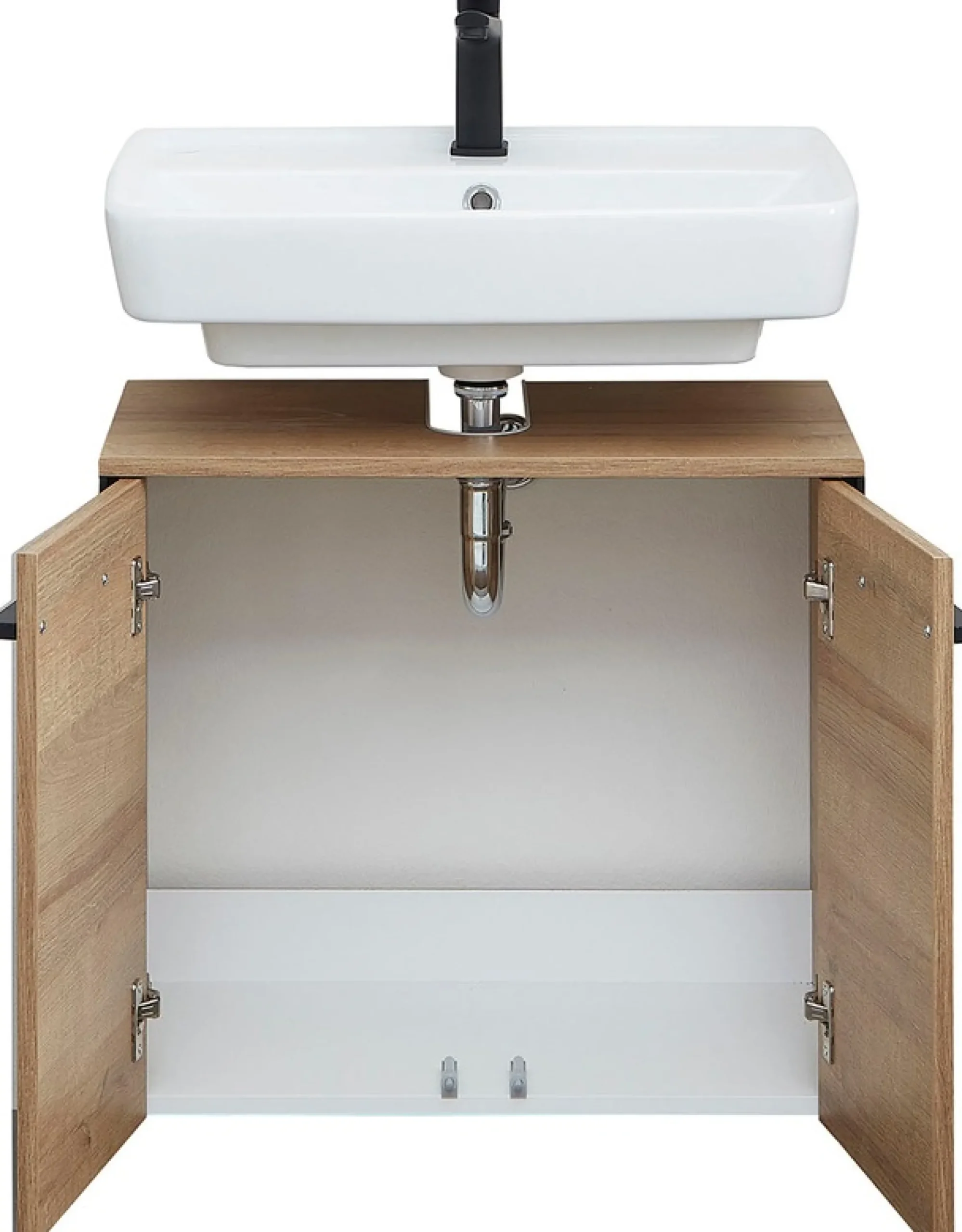 Saphir Badmöbel-Set »Quickset 395 5-teilig, Waschbeckenunterschrank mit LED-Spiegelschrank« 5 Stk. tlg.