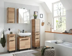 Saphir Badmöbel-Set »Quickset 395 5-teilig, Waschbeckenunterschrank mit LED-Spiegelschrank« 5 Stk. tlg.