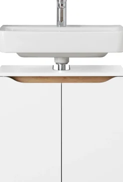 Saphir Badmöbel-Set »Quickset 3-teilig, Waschbeckenunterschrank mit LED-Spiegelschrank« 7 Stk. tlg.