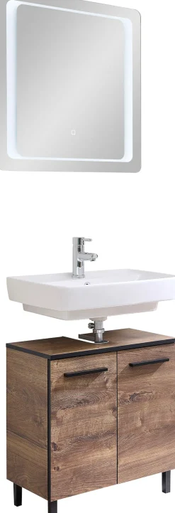 Saphir Badmöbel-Set »Quickset 374 Waschbeckenunterschrank mit LED-Spiegel« 4 Stk. tlg.