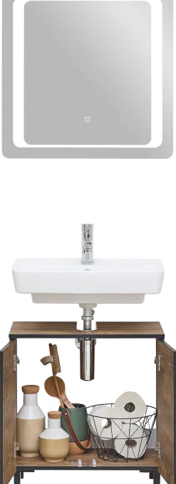 Saphir Badmöbel-Set »Quickset 374 Waschbeckenunterschrank mit LED-Spiegel« 4 Stk. tlg.