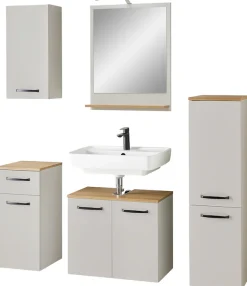 Saphir Badmöbel-Set »Quickset 500, Waschbeckenunterschrank mit Spiegel« 6 Stk. tlg.
