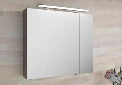 Saphir Badmöbel-Set »Serie 4010 4-teilig Keramik-Waschtisch mit LED-Spiegelschrank« Set,