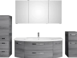 Saphir Badmöbel-Set »Serie 4010 4-teilig Keramik-Waschtisch mit LED-Spiegelschrank« Set,
