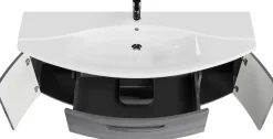 Saphir Badmöbel-Set »Serie 4010 4-teilig Keramik-Waschtisch mit LED-Spiegelschrank« Set,