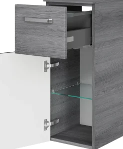 Saphir Badmöbel-Set »Serie 4010 4-teilig Keramik-Waschtisch mit LED-Spiegelschrank« Set,