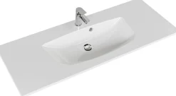 Saphir Badmöbel-Set »Serie 6025 2-teilig Mineralmarmor-Waschtisch mit LED-Spiegelschrank« 2 Stk. tlg.