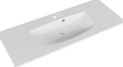 Saphir Badmöbel-Set »Serie 6025 2-teilig Mineralmarmor-Waschtisch mit LED-Spiegelschrank« 2 Stk. tlg.