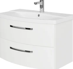 Saphir Badmöbel-Set »Serie 4010 5-teilig Keramik-Waschtisch mit LED-Spiegelschrank« Set,