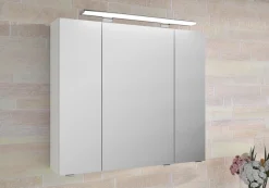 Saphir Badmöbel-Set »Serie 4010 5-teilig Keramik-Waschtisch mit LED-Spiegelschrank« Set,