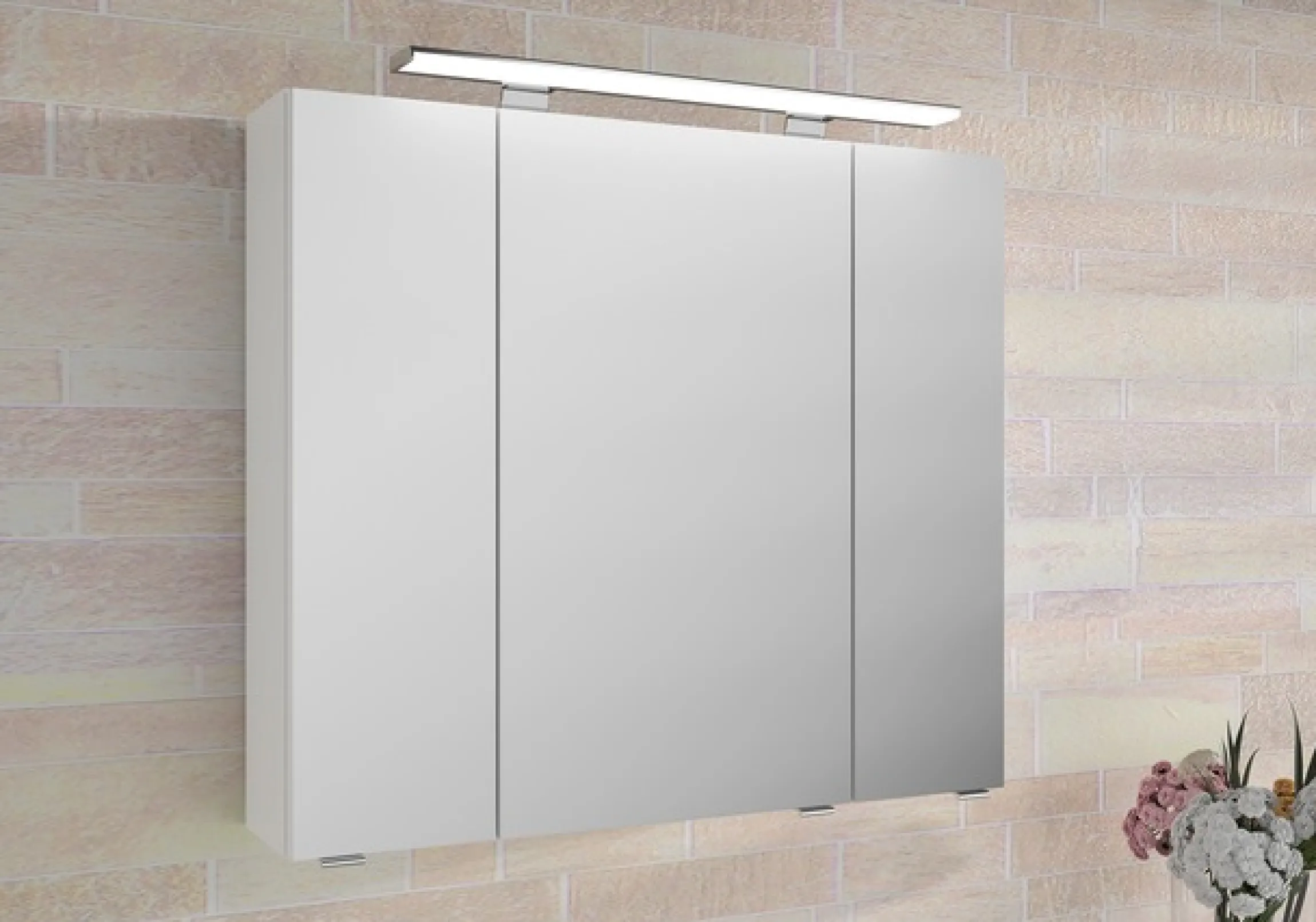 Saphir Badmöbel-Set »Serie 4010 5-teilig Keramik-Waschtisch mit LED-Spiegelschrank« Set,