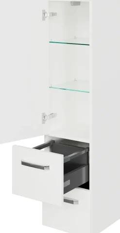 Saphir Badmöbel-Set »Serie 4010 5-teilig Keramik-Waschtisch mit LED-Spiegelschrank« Set,
