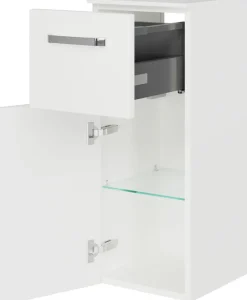 Saphir Badmöbel-Set »Serie 4010 5-teilig Keramik-Waschtisch mit LED-Spiegelschrank« Set,