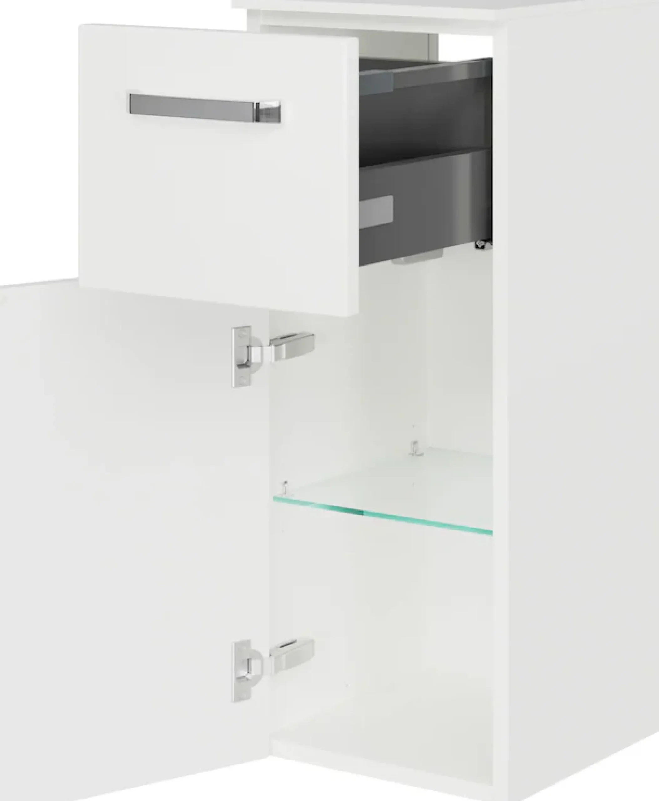 Saphir Badmöbel-Set »Serie 4010 5-teilig Keramik-Waschtisch mit LED-Spiegelschrank« Set,