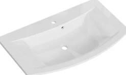 Saphir Badmöbel-Set »Serie 7045 2-teilig Mineralmarmor-Waschtisch mit LED-Spiegelschrank« Set, 2 Stk. tlg.