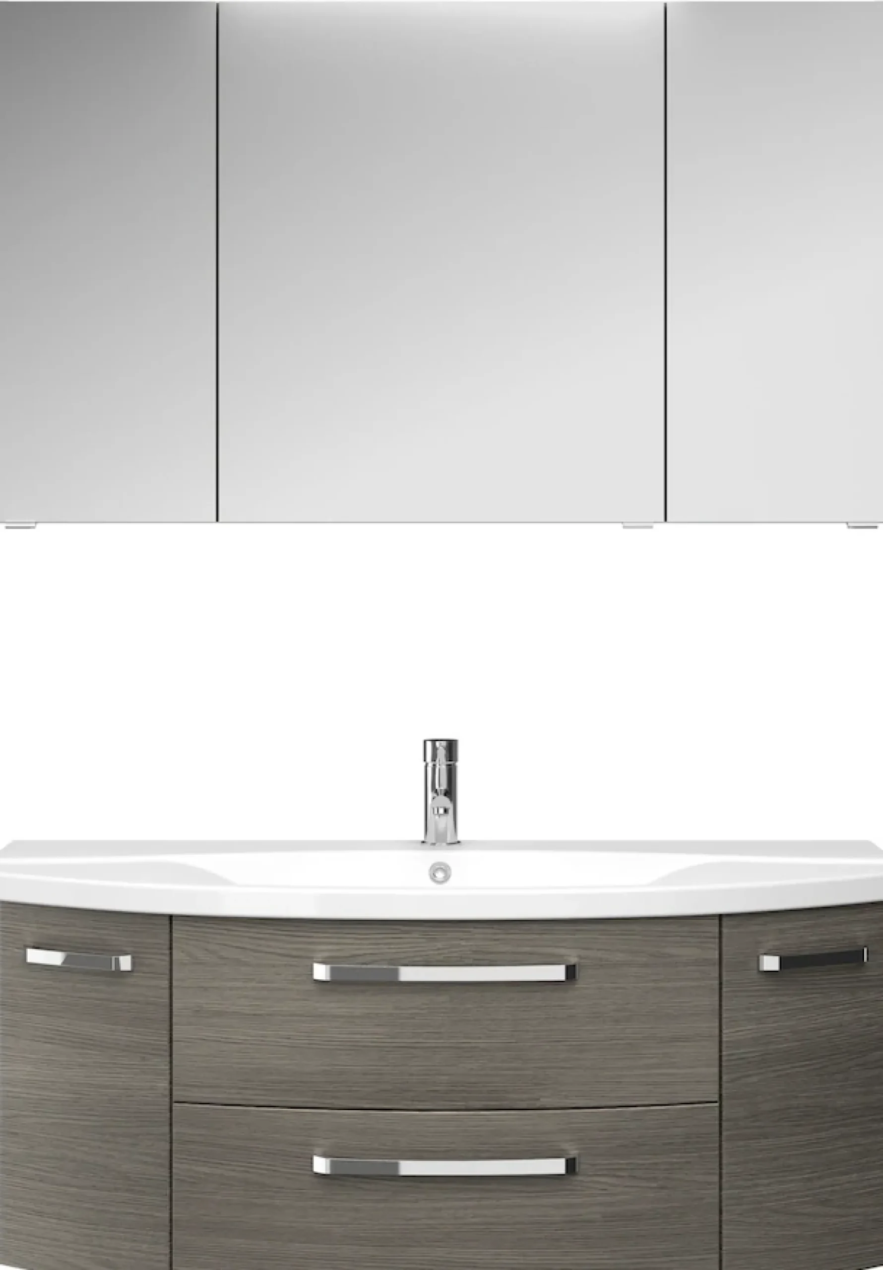 Saphir Badmöbel-Set »Serie 4010 2-teilig Keramik-Waschtisch mit LED-Spiegelschrank« Set,