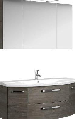 Saphir Badmöbel-Set »Serie 4010 2-teilig Keramik-Waschtisch mit LED-Spiegelschrank« Set,