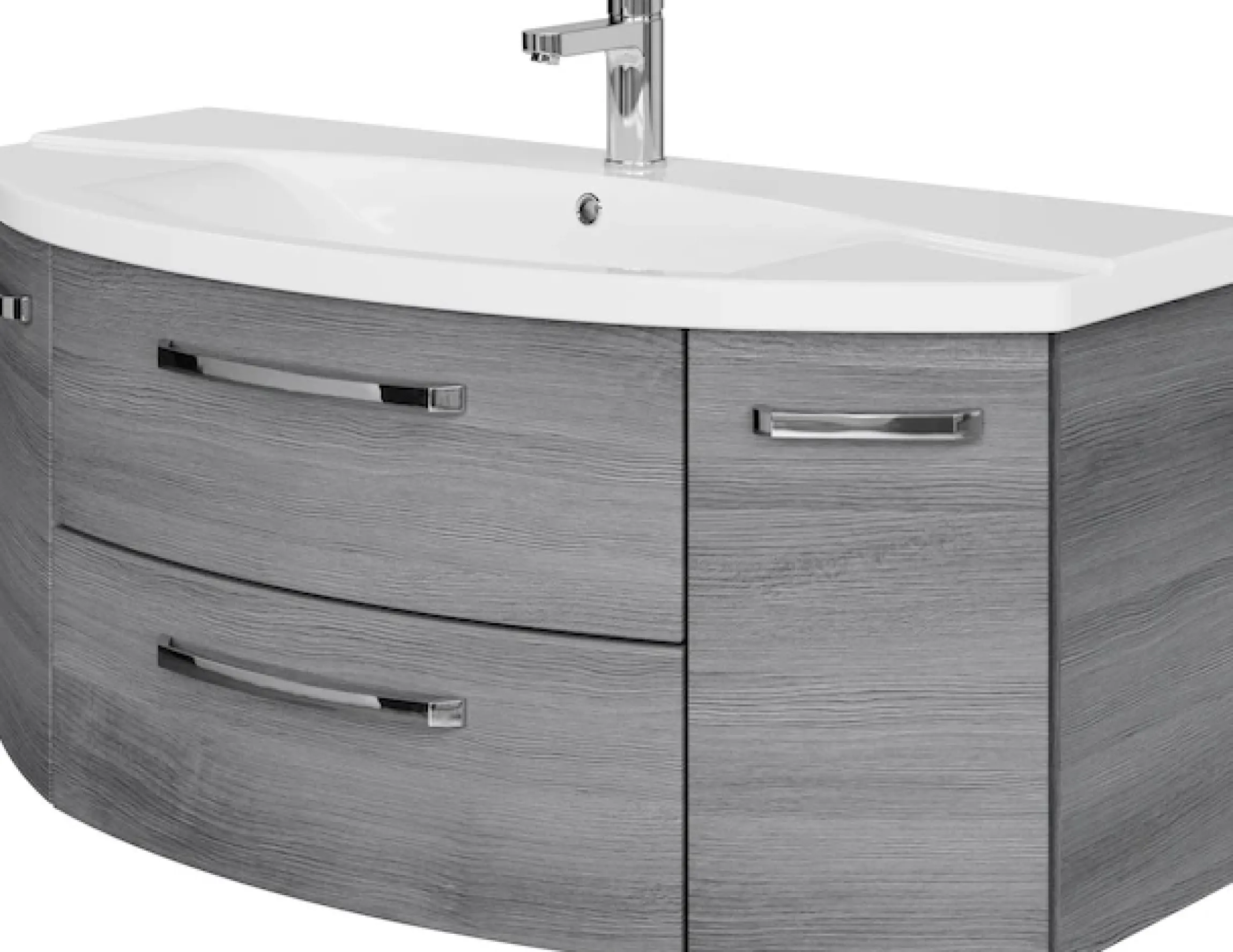Saphir Badmöbel-Set »Serie 4010 2-teilig Keramik-Waschtisch mit LED-Spiegelschrank« Set,