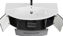 Saphir Badmöbel-Set »Serie 4010 2-teilig Keramik-Waschtisch mit LED-Spiegelschrank« Set,