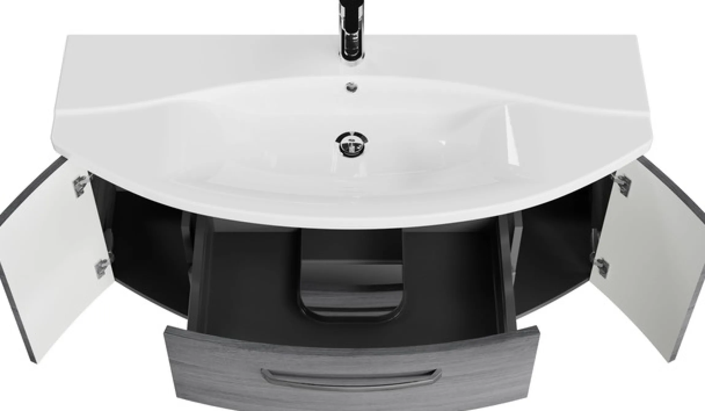 Saphir Badmöbel-Set »Serie 4010 2-teilig Keramik-Waschtisch mit LED-Spiegelschrank« Set,