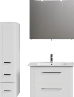 Saphir Badmöbel-Set »Serie 3006 3-teilig Keramik-Waschtisch mit Spiegelschrank« 4 Stk. tlg.