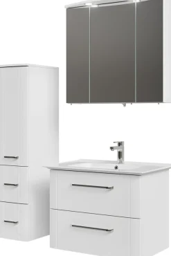 Saphir Badmöbel-Set »Serie 3006 3-teilig Keramik-Waschtisch mit Spiegelschrank« 4 Stk. tlg.