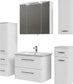 Saphir Badmöbel-Set »Serie 3006 5-teilig Keramik-Waschtisch mit Spiegelschrank« 6 Stk. tlg.