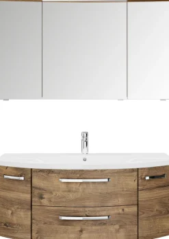Saphir Badmöbel-Set »Serie 4010 2-teilig Keramik-Waschtisch mit LED-Spiegelschrank« Set,