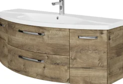 Saphir Badmöbel-Set »Serie 4010 5-teilig Keramik-Waschtisch mit LED-Spiegelschrank« Set,