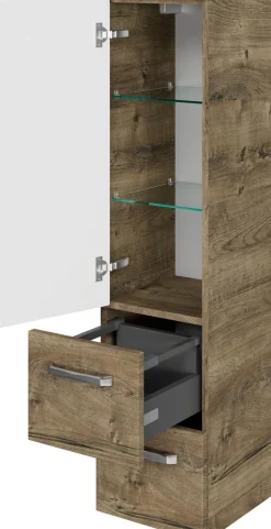 Saphir Badmöbel-Set »Serie 4010 5-teilig Keramik-Waschtisch mit LED-Spiegelschrank« Set,