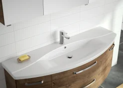 Saphir Badmöbel-Set »Serie 4010 5-teilig Keramik-Waschtisch mit LED-Spiegelschrank« Set,