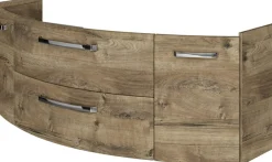 Saphir Badmöbel-Set »Serie 4010 5-teilig Keramik-Waschtisch mit LED-Spiegelschrank« Set,