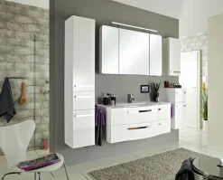 Saphir Badmöbel-Set »Serie 4005, vormontiert, Glaswaschbecken, Spiegelschrank« Set, 3 Stk. tlg.