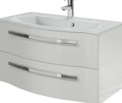 Saphir Badmöbel-Set »Serie 4005, vormontiert, Glaswaschbecken, Spiegelschrank« Set, 6 Stk. tlg.