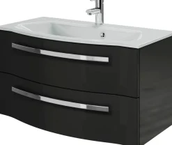 Saphir Badmöbel-Set »Serie 4005, vormontiert, Glaswaschbecken, Spiegelschrank« Set, 6 Stk. tlg.