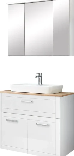 Saphir Badmöbel-Set »Serie 3007,Waschtisch mit Spiegelschrank« 4 Stk. tlg.