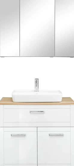 Saphir Badmöbel-Set »Serie 3007,Waschtisch mit Spiegelschrank« 4 Stk. tlg.