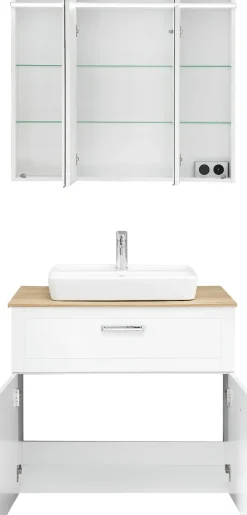 Saphir Badmöbel-Set »Serie 3007,Waschtisch mit Spiegelschrank« 4 Stk. tlg.